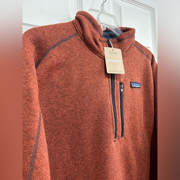 Patagonia Men's Medium Better Sweater 1/4 Zip Pullover Burnished Red NWT Jacket - Picture 2 of 9